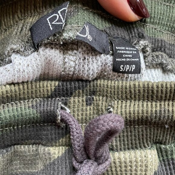 RDI Bnwot Waffle Joggers New Stretch Drawstring Green Camo Pant - Picture 9 of 10